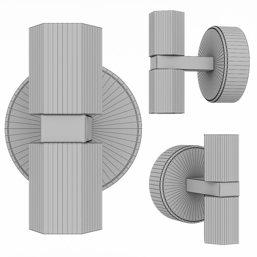 Restoration Hardware ARCACHON DOUBLE SCONCE Brass 3D model_1