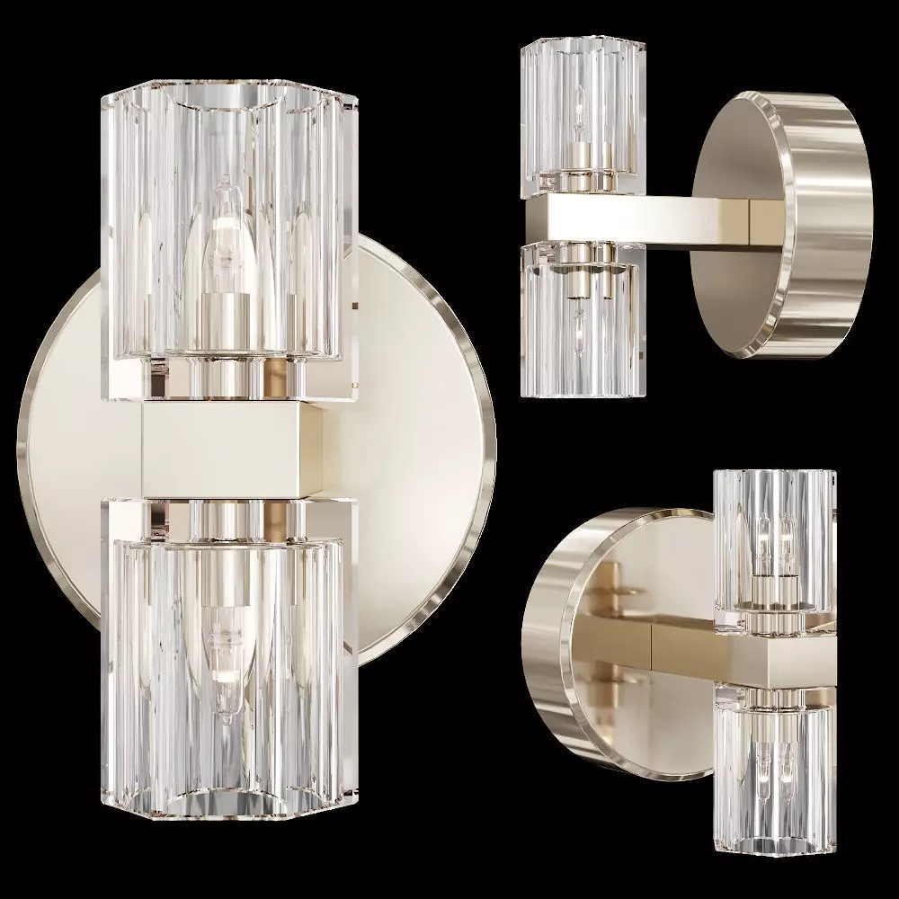 Restoration Hardware ARCACHON DOUBLE SCONCE Nickel 3D model_0