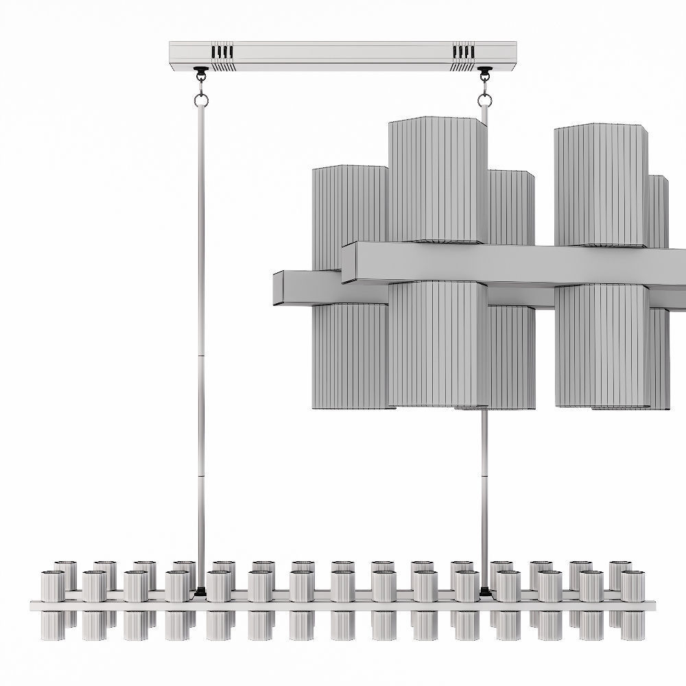 Restoration Hardware ARCACHON LINEAR CHANDELIER 54 Black 3D model_1