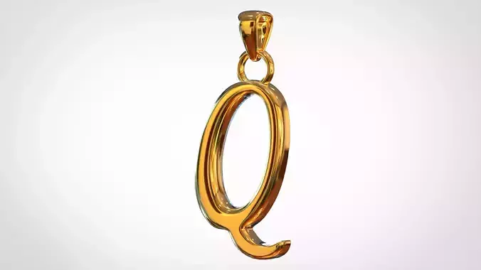 Nautilus Pompilius Font Q Pendant 3D print model