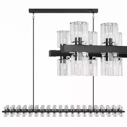 Restoration Hardware ARCACHON LINEAR CHANDELIER 72 Black 3D model