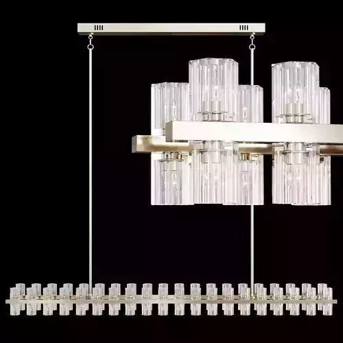Restoration Hardware ARCACHON LINEAR CHANDELIER 72 Nickel