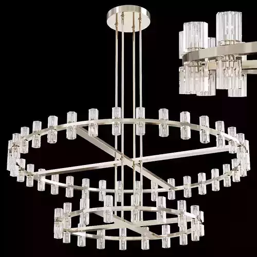 Restoration Hardware ARCACHON ROUND 2-TIER CHANDELIER 60 Nickel