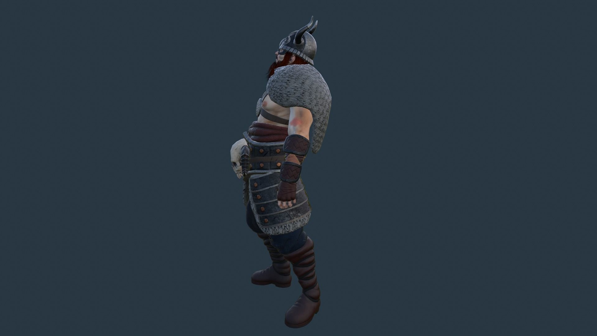 Fantasy Viking Warrior Low-poly 3D model_28