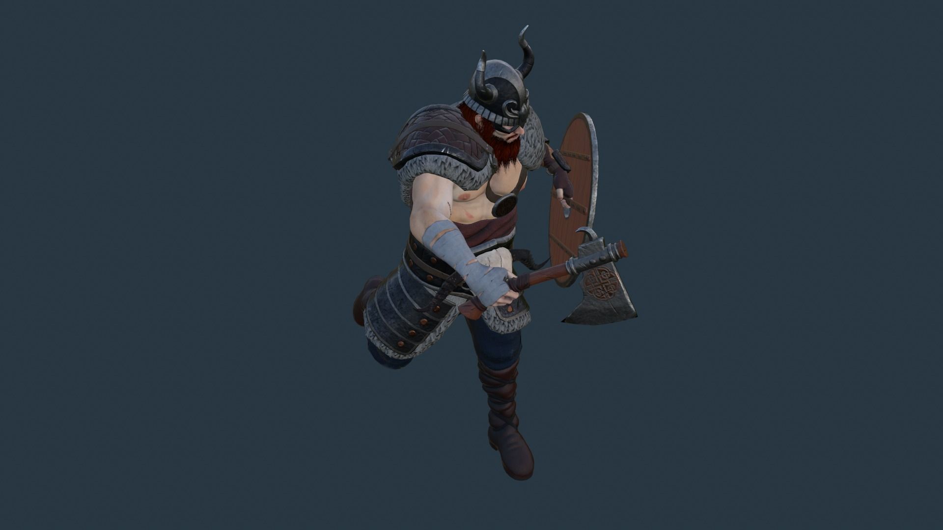 Fantasy Viking Warrior Low-poly 3D model_16