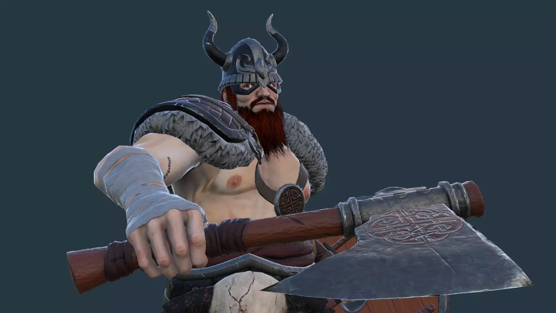 Fantasy Viking Warrior Low-poly 3D model_0