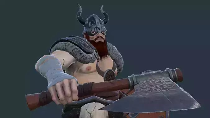 Fantasy Viking Warrior Low-poly 3D model