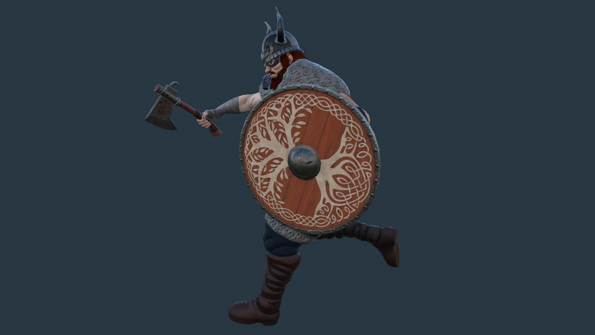 Fantasy Viking Warrior Low-poly 3D model_14