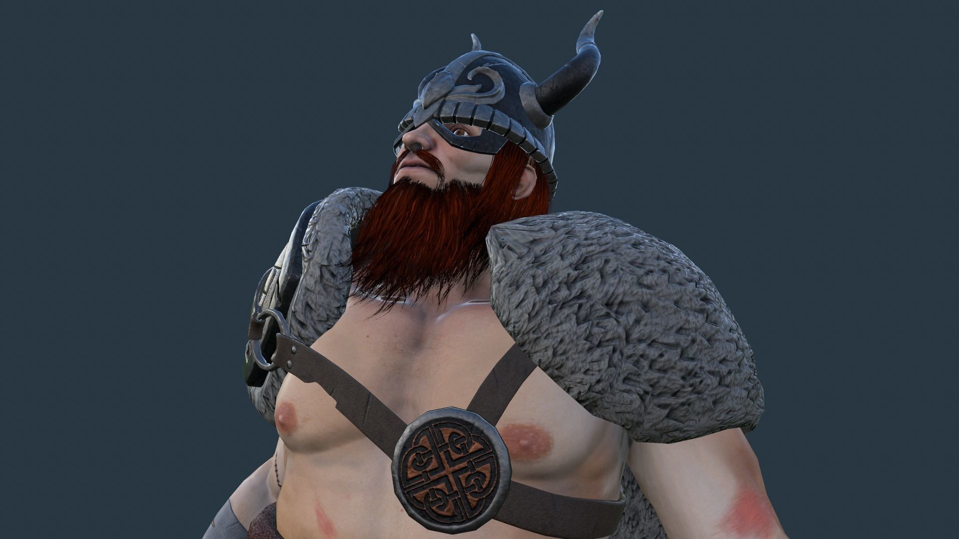 Fantasy Viking Warrior Low-poly 3D model_30