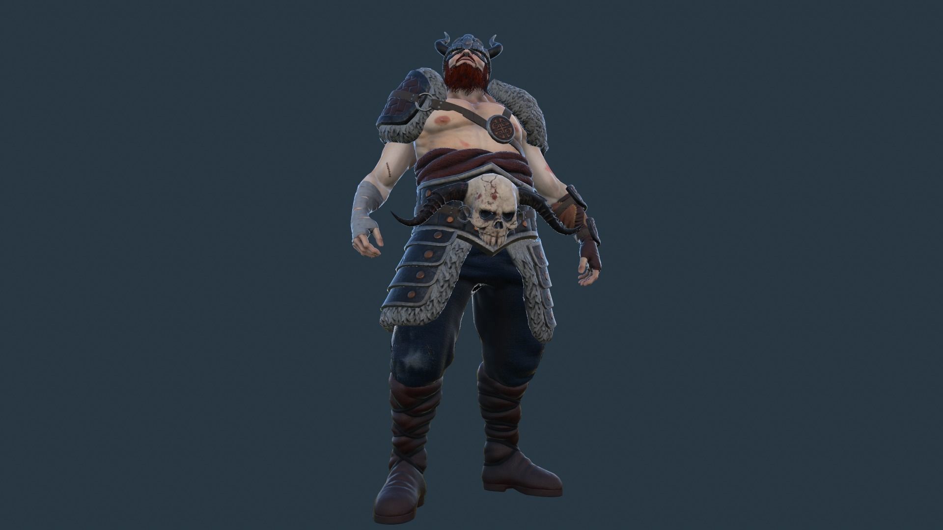 Fantasy Viking Warrior Low-poly 3D model_27