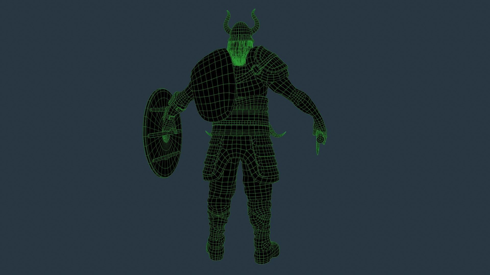 Fantasy Viking Warrior Low-poly 3D model_11