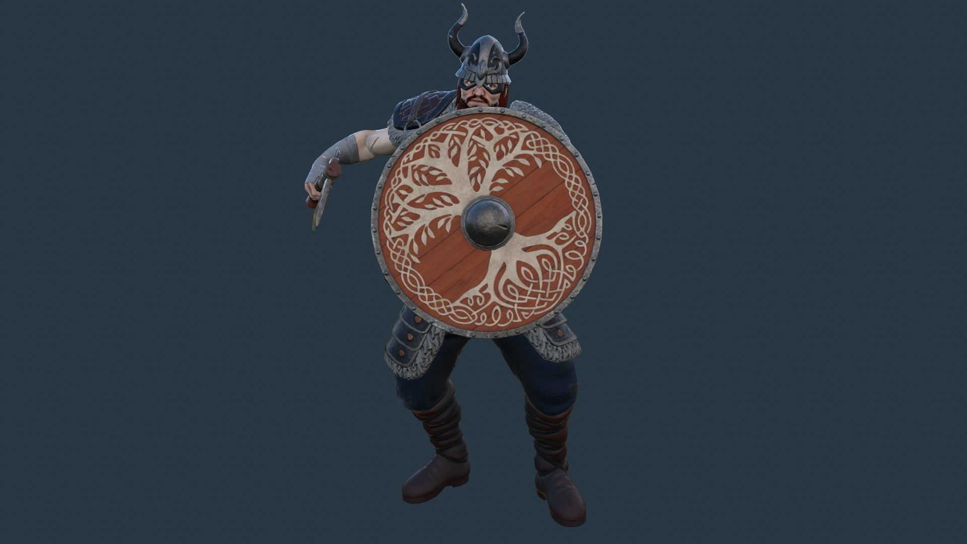Fantasy Viking Warrior Low-poly 3D model_19
