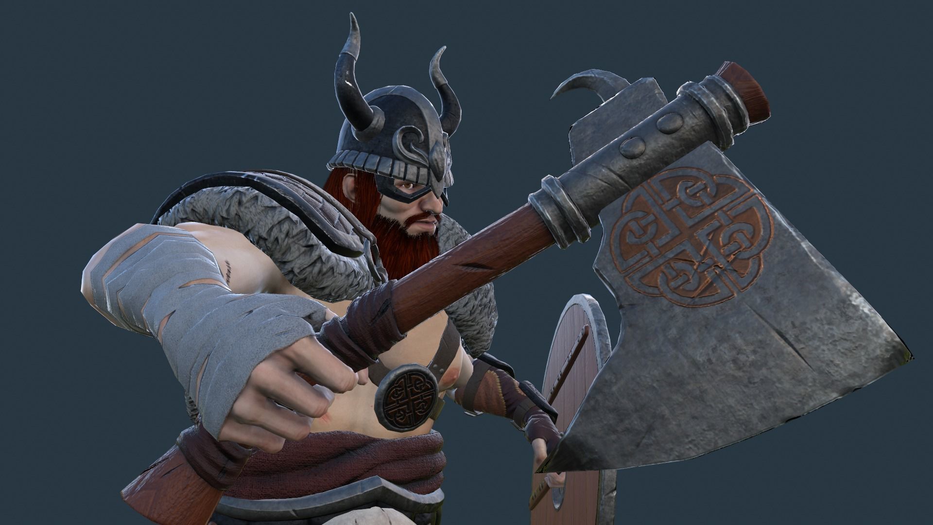 Fantasy Viking Warrior Low-poly 3D model_18