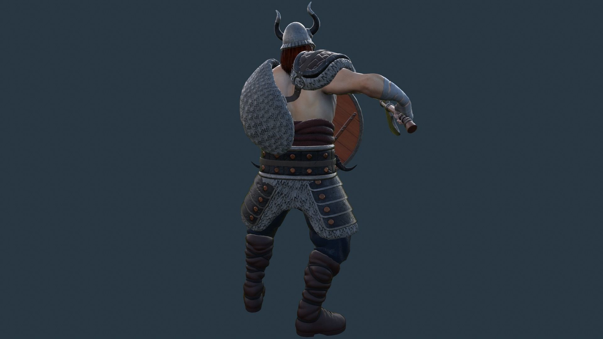 Fantasy Viking Warrior Low-poly 3D model_20