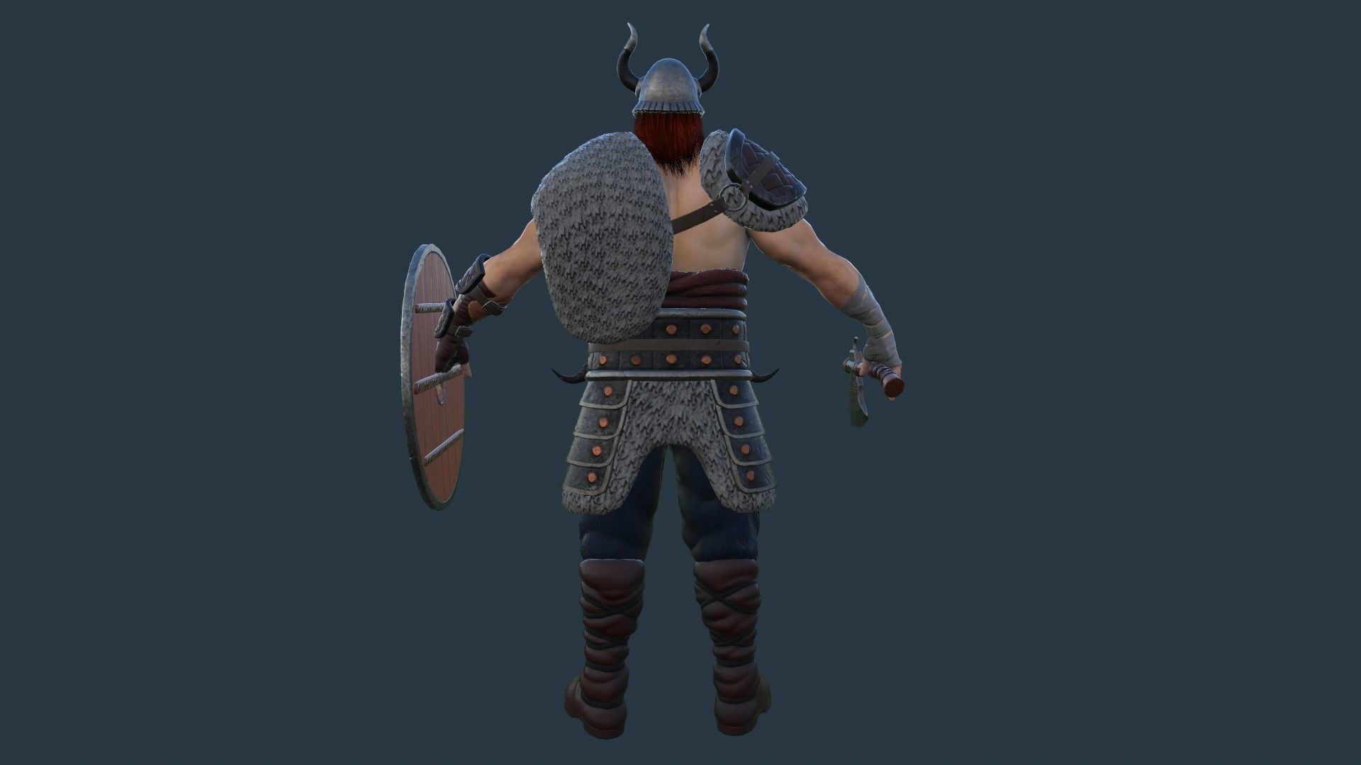 Fantasy Viking Warrior Low-poly 3D model_7