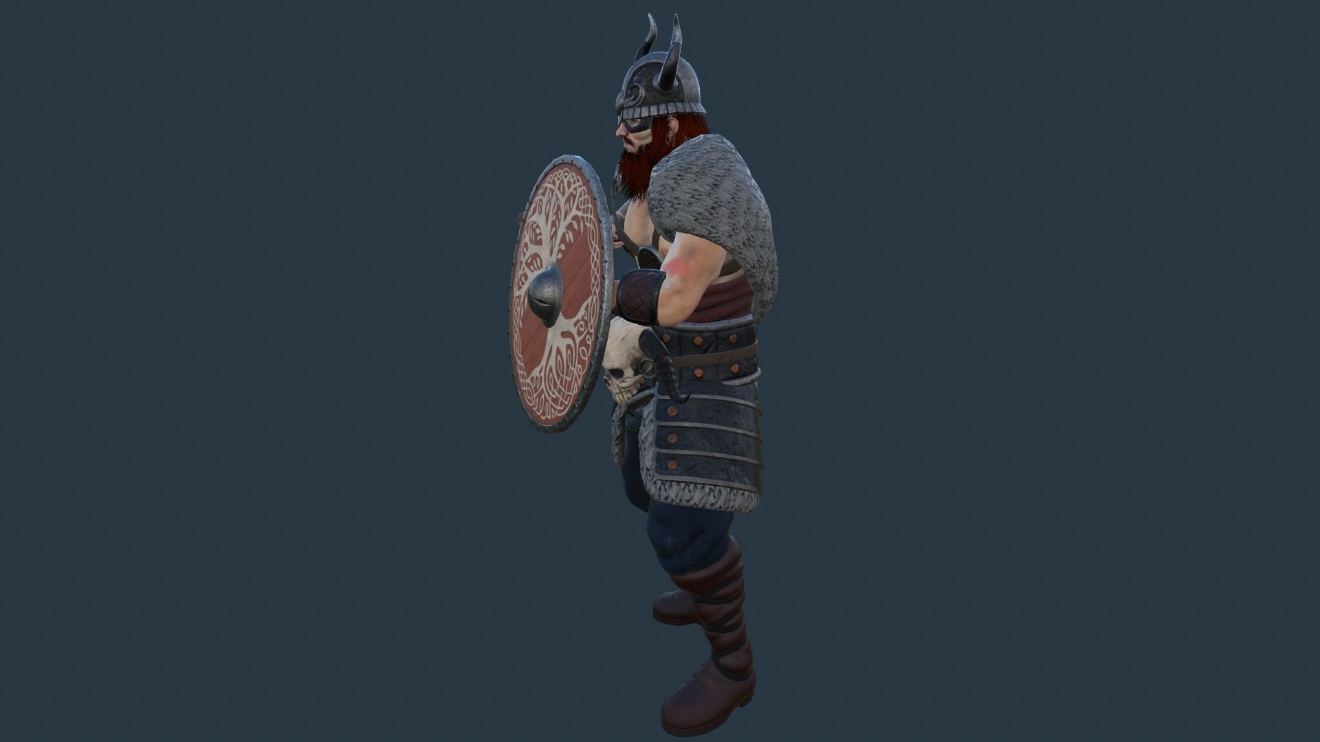 Fantasy Viking Warrior Low-poly 3D model_22