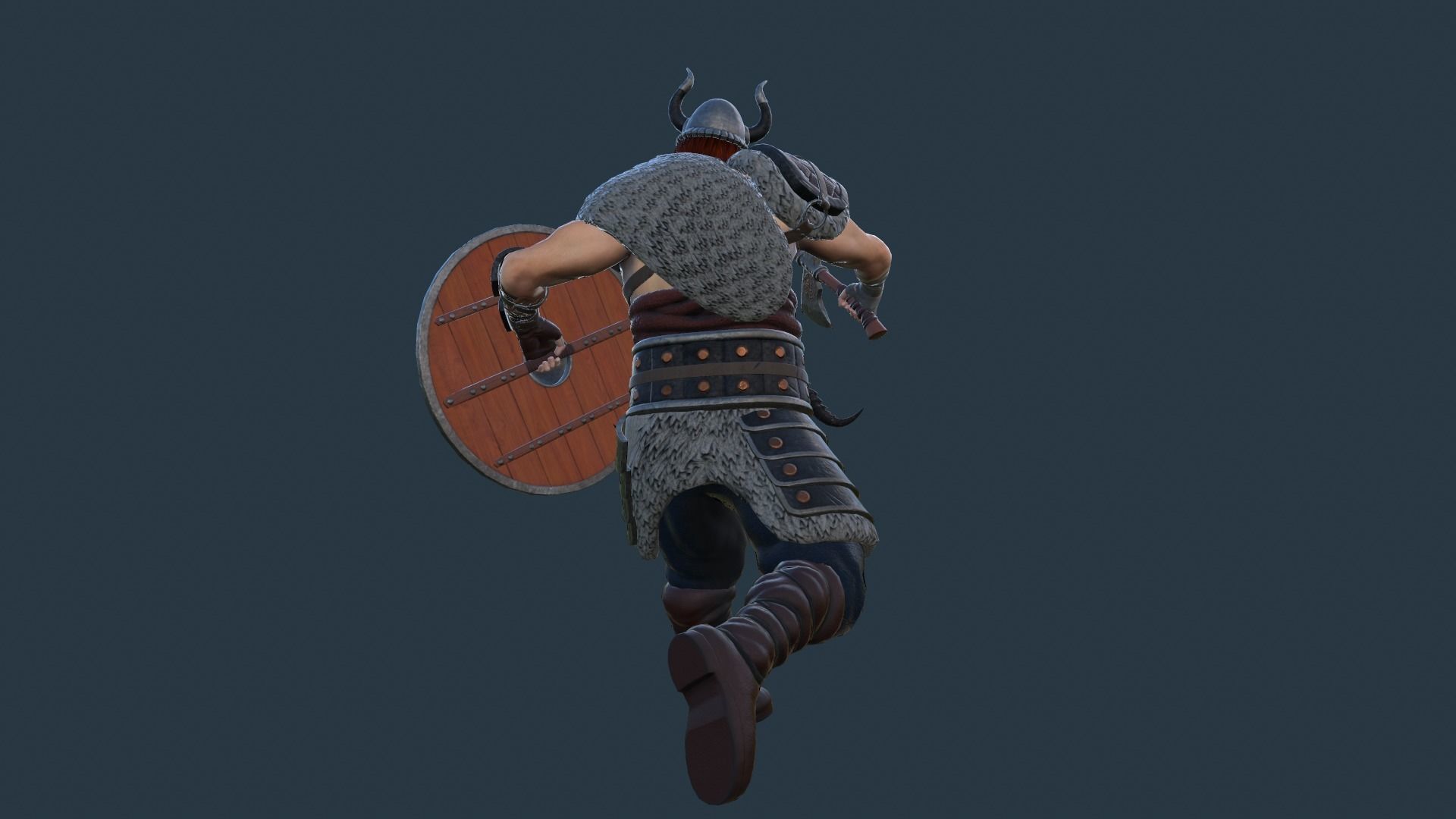 Fantasy Viking Warrior Low-poly 3D model_15