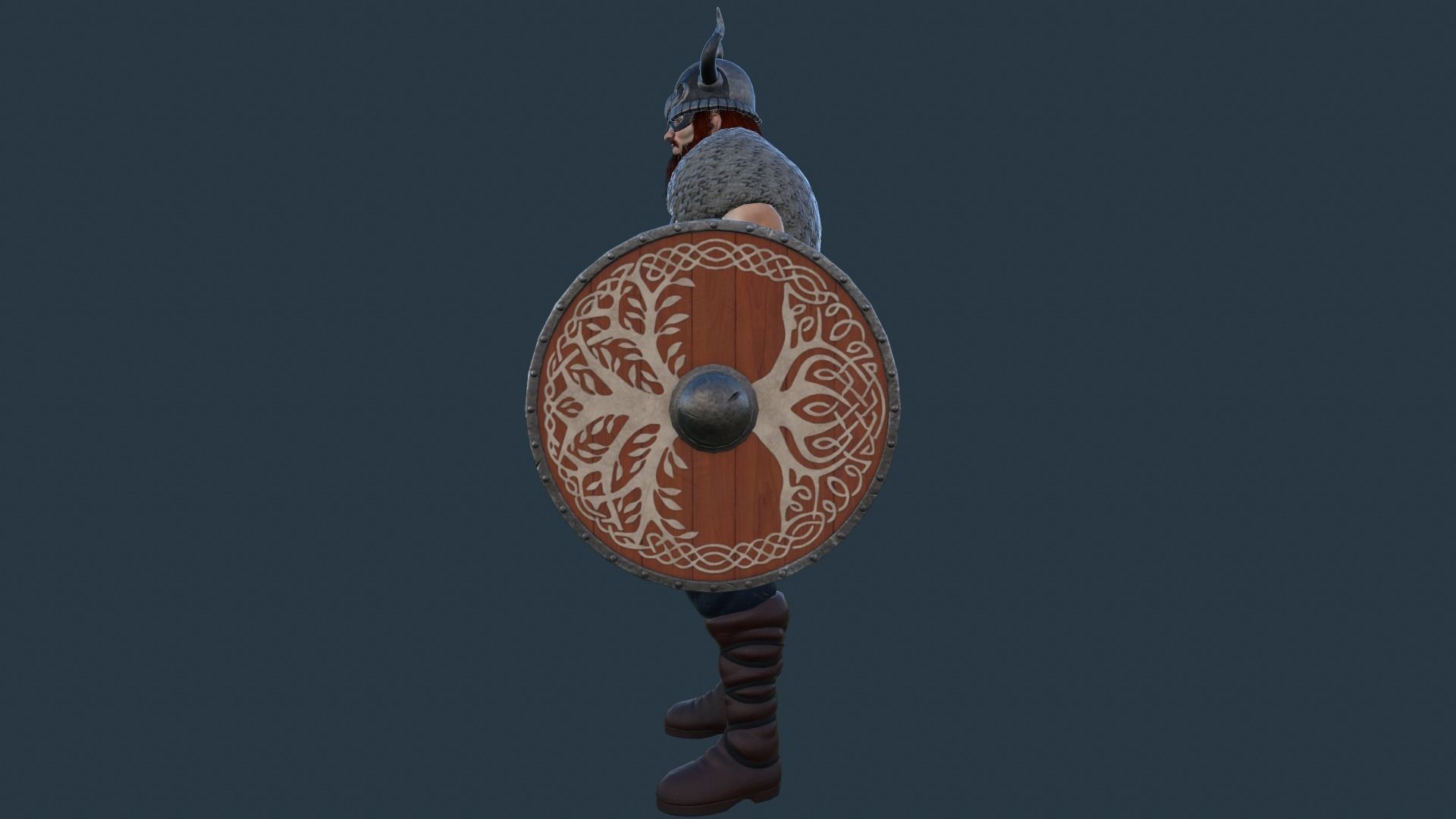 Fantasy Viking Warrior Low-poly 3D model_9