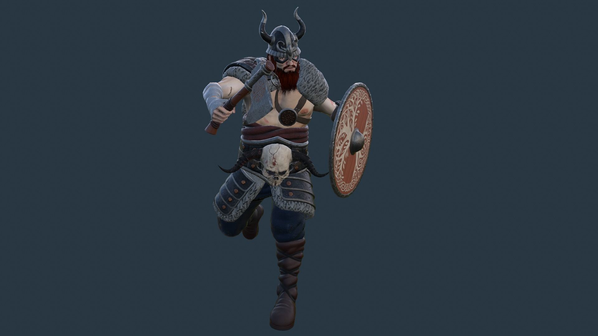 Fantasy Viking Warrior Low-poly 3D model_13