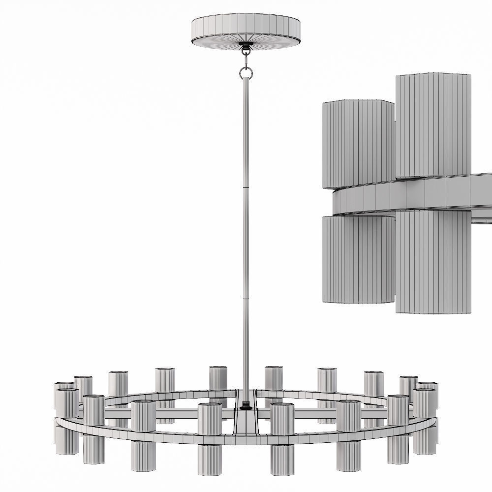 Restoration Hardware ARCACHON ROUND CHANDELIER 36 Black 3D model_1
