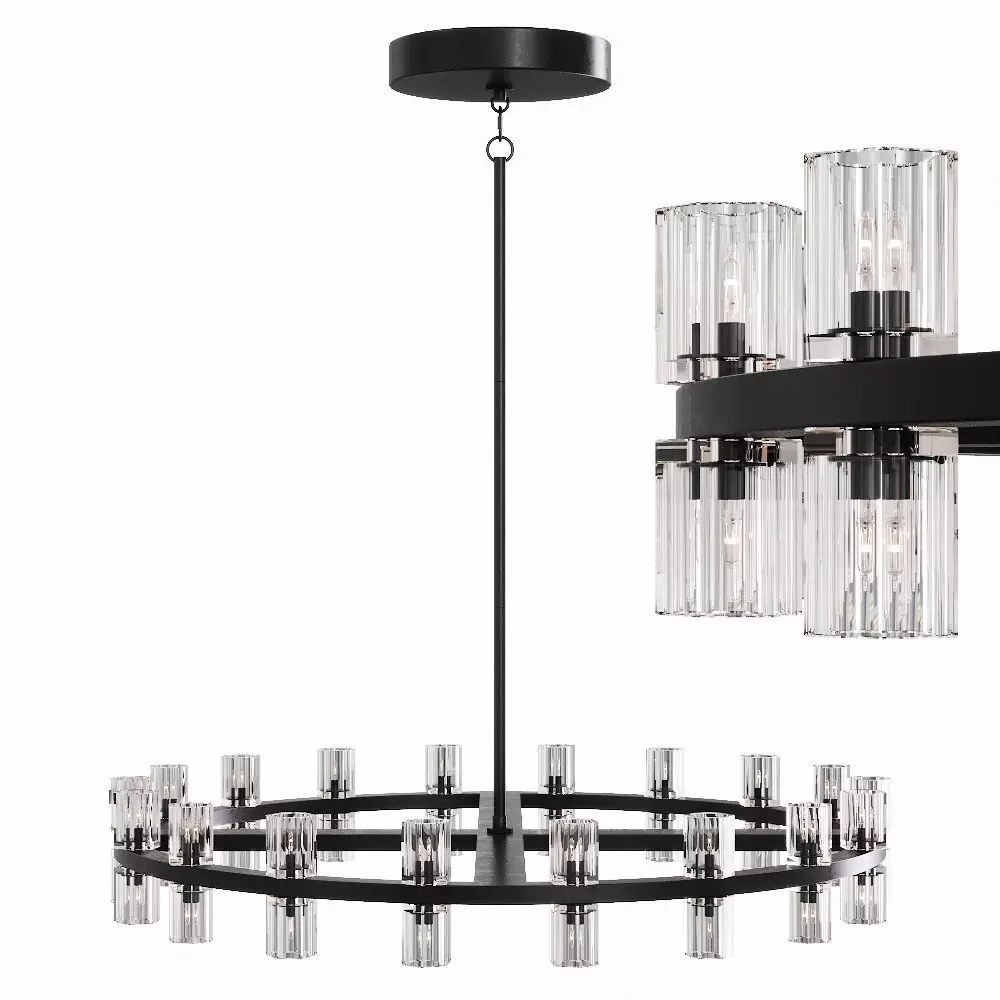 Restoration Hardware ARCACHON ROUND CHANDELIER 36 Black 3D model_0