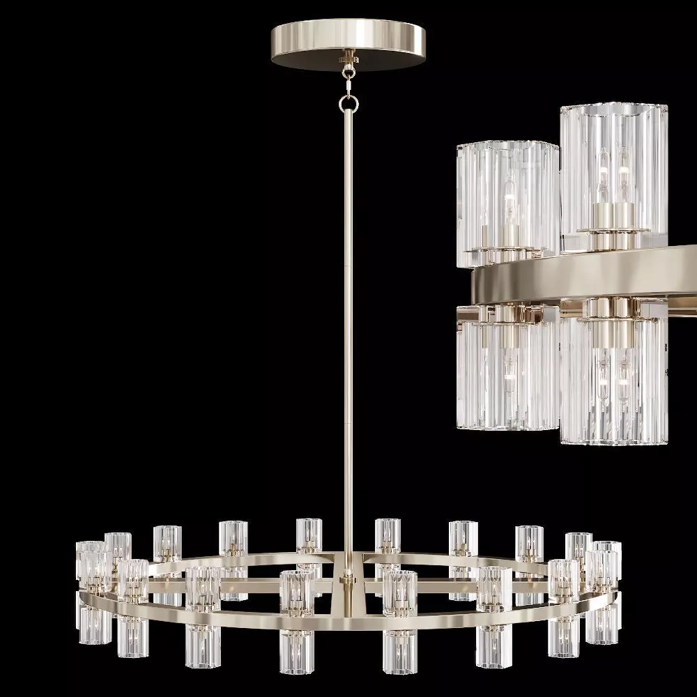 Restoration Hardware ARCACHON ROUND CHANDELIER 36 Nickel 3D model_0