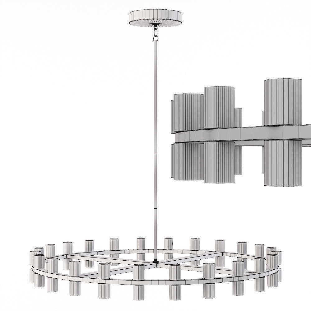 Restoration Hardware ARCACHON ROUND CHANDELIER 48 Brass 3D model_1