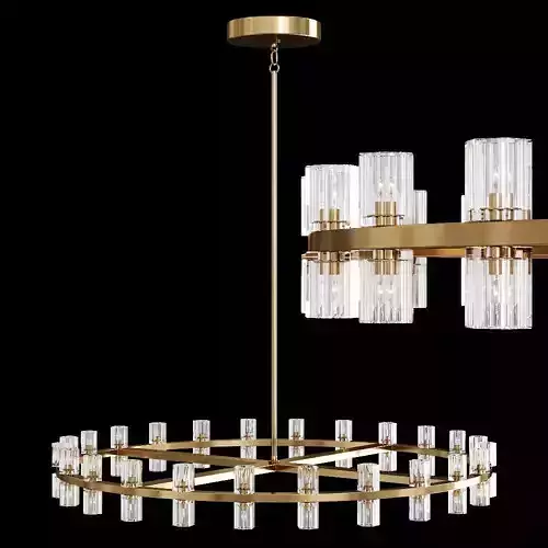 Restoration Hardware ARCACHON ROUND CHANDELIER 48 Brass
