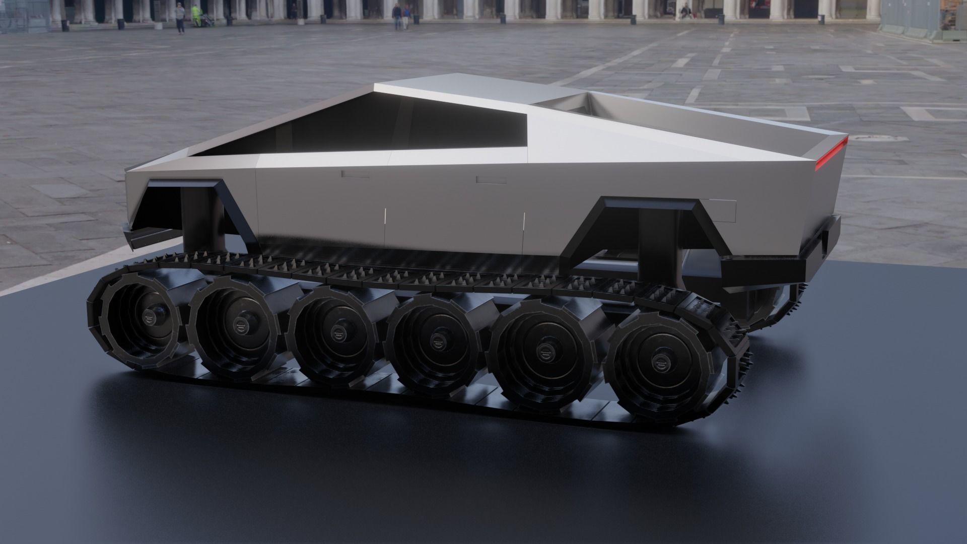 Tesla Cybertruck Low-poly 3D model_4