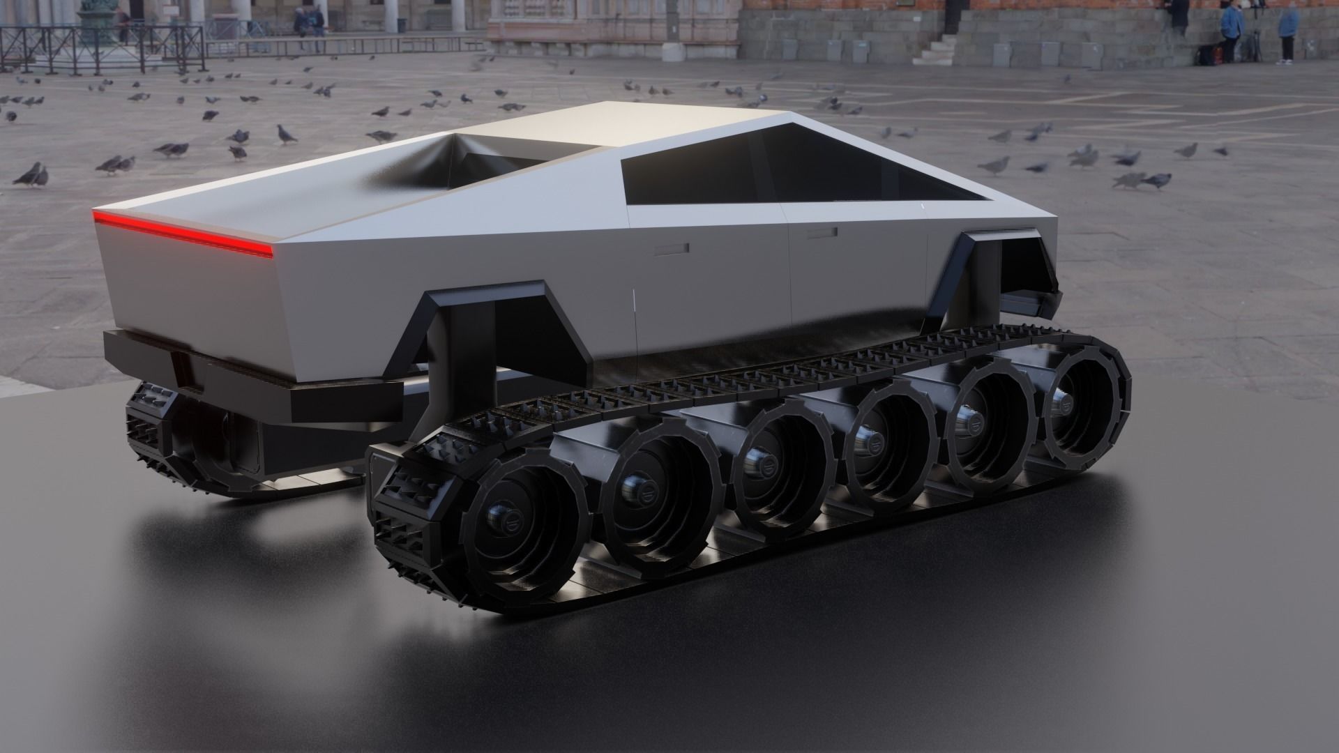 Tesla Cybertruck Low-poly 3D model_12