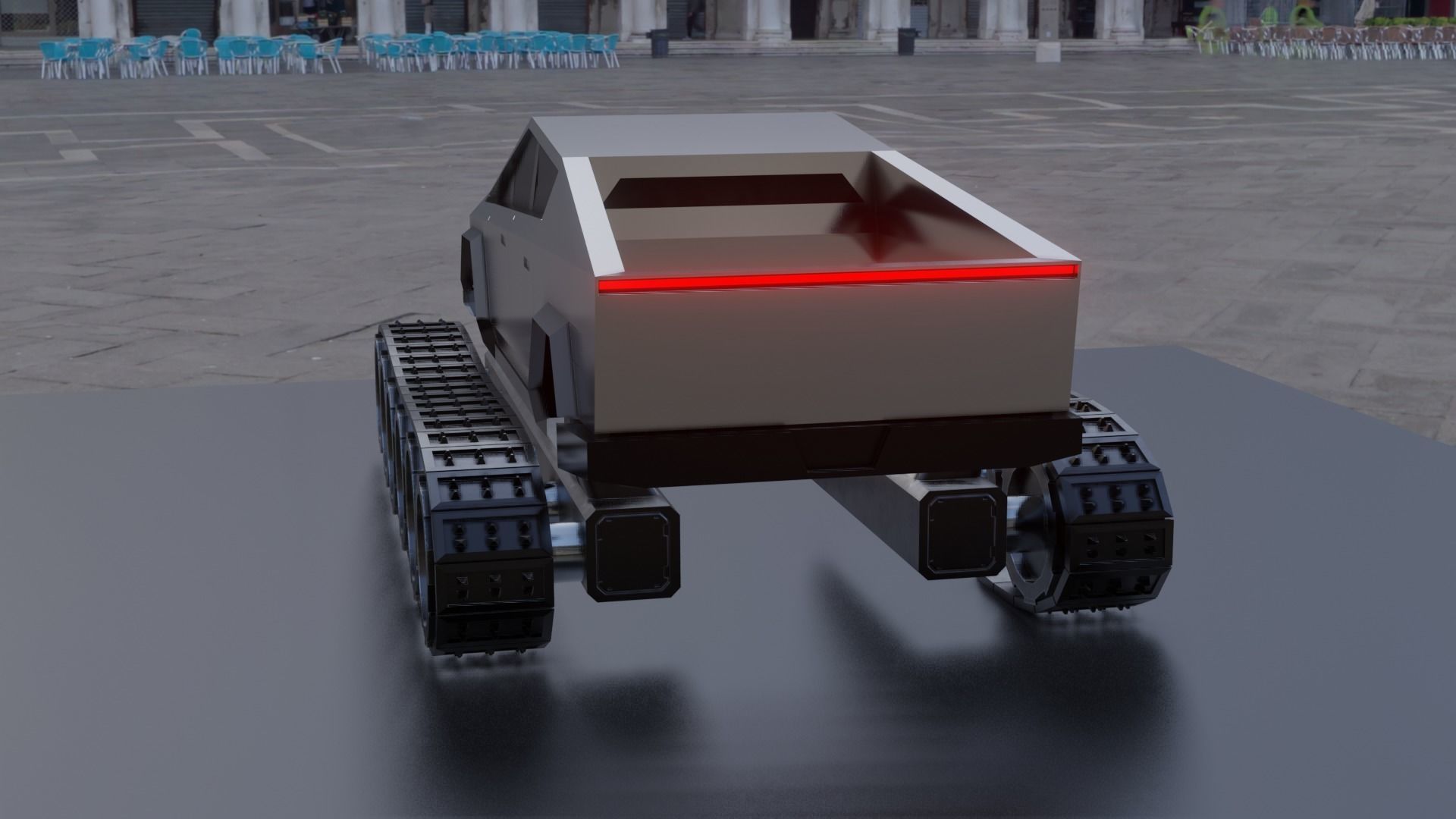 Tesla Cybertruck Low-poly 3D model_8