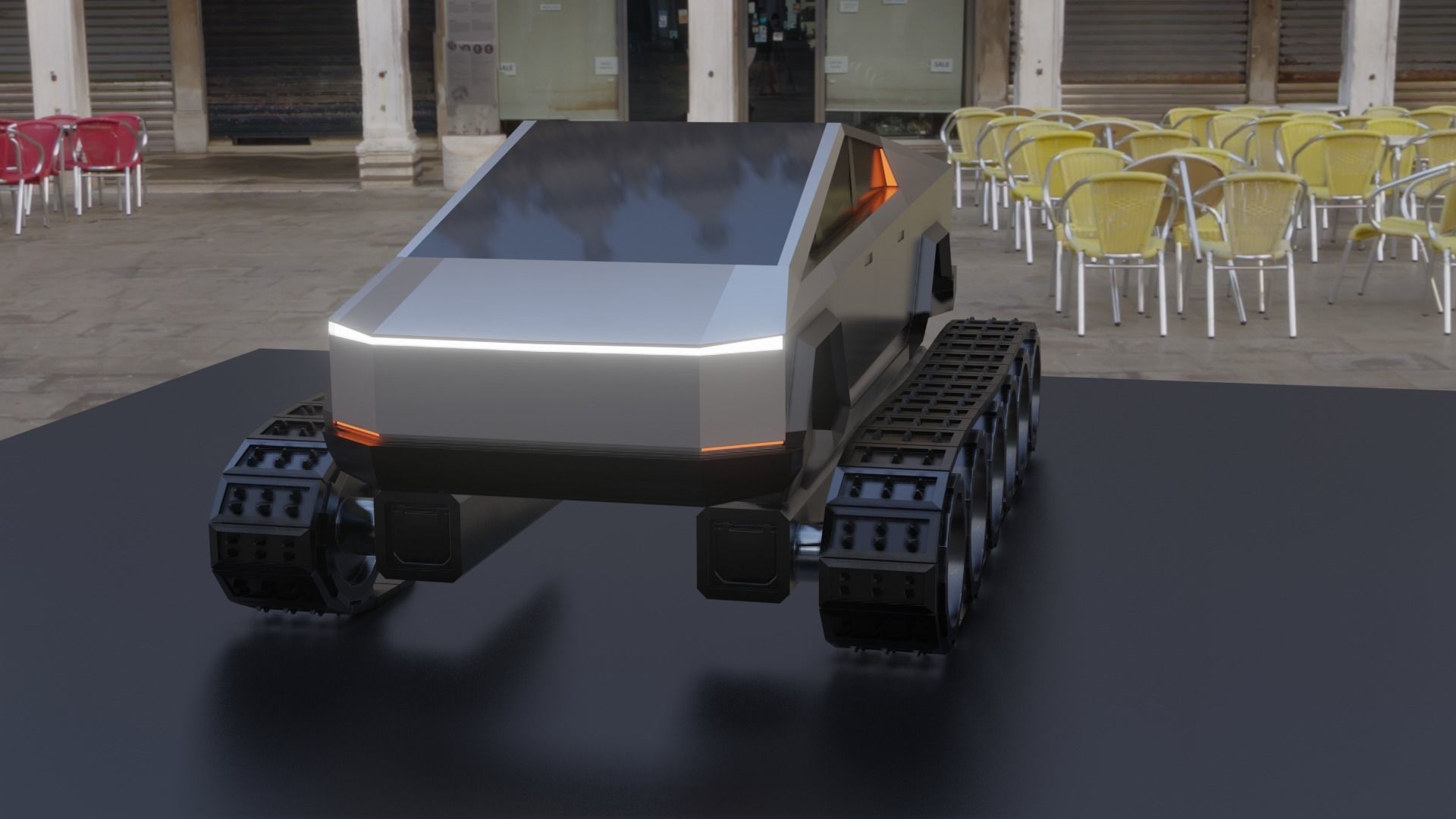 Tesla Cybertruck Low-poly 3D model_19