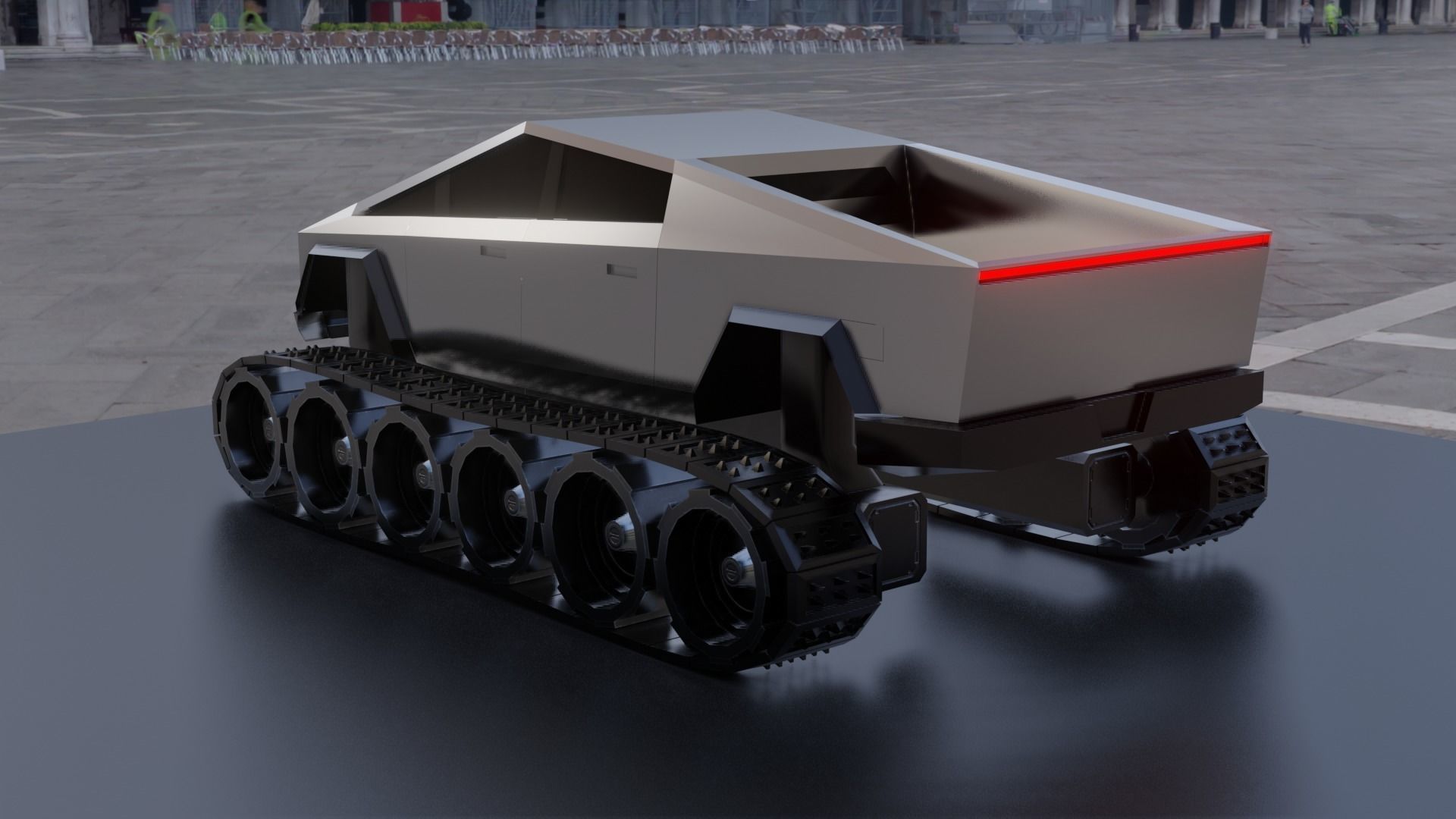 Tesla Cybertruck Low-poly 3D model_6