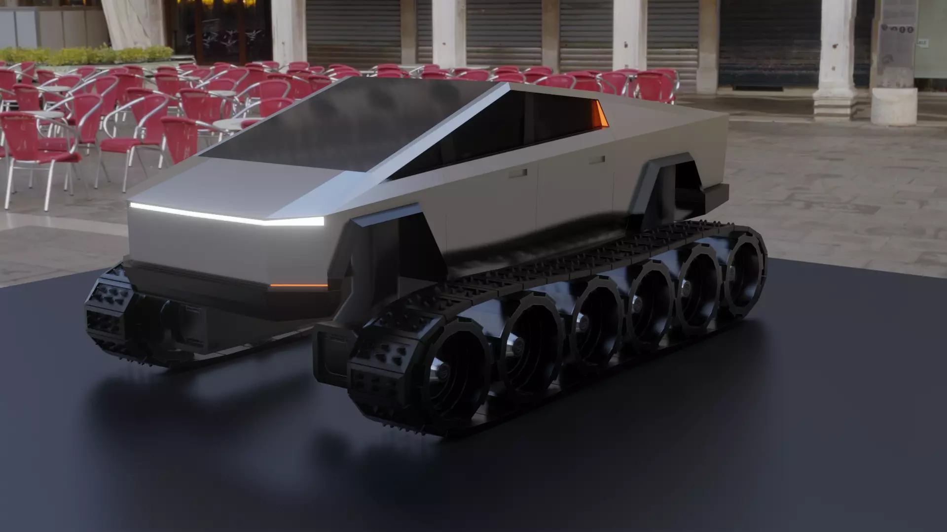 Tesla Cybertruck Low-poly 3D model_0