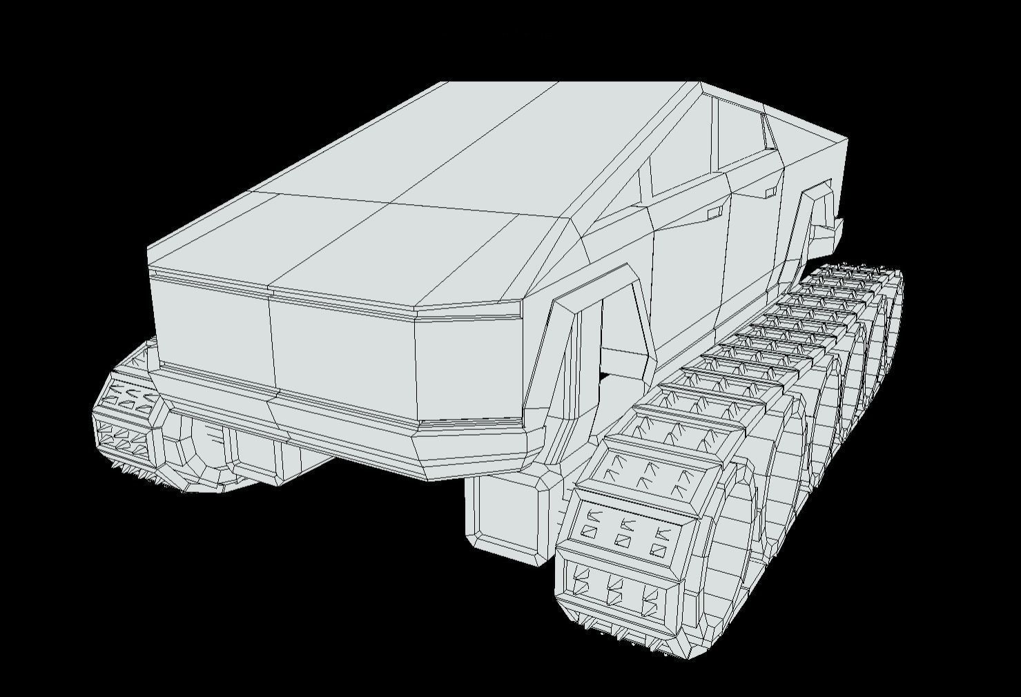 Tesla Cybertruck Low-poly 3D model_23