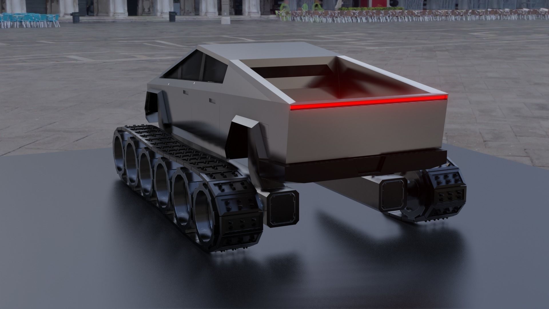 Tesla Cybertruck Low-poly 3D model_7