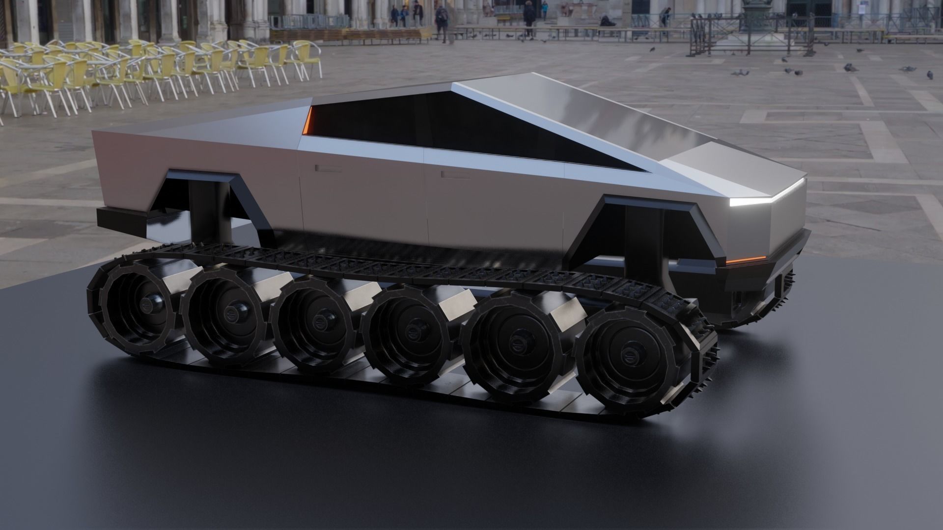 Tesla Cybertruck Low-poly 3D model_15