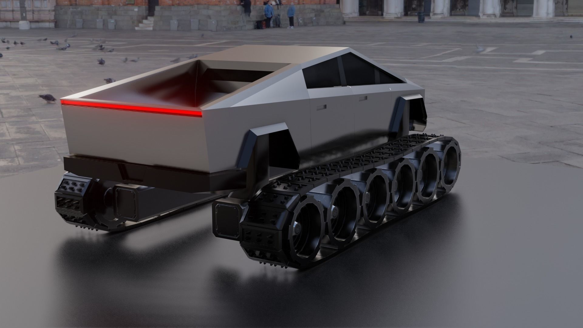 Tesla Cybertruck Low-poly 3D model_11