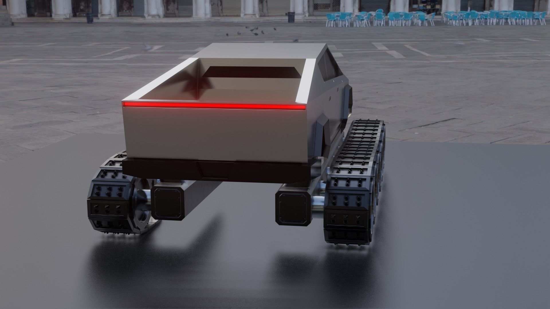 Tesla Cybertruck Low-poly 3D model_10