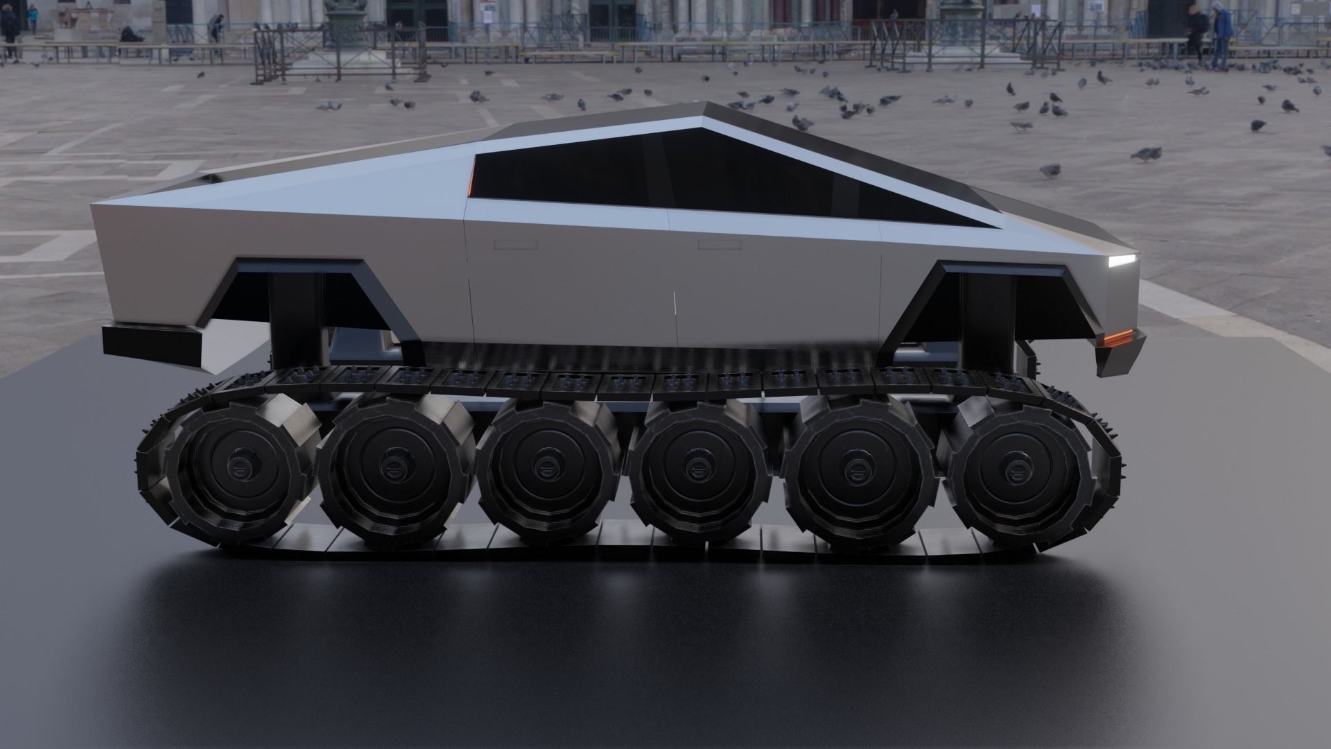 Tesla Cybertruck Low-poly 3D model_14