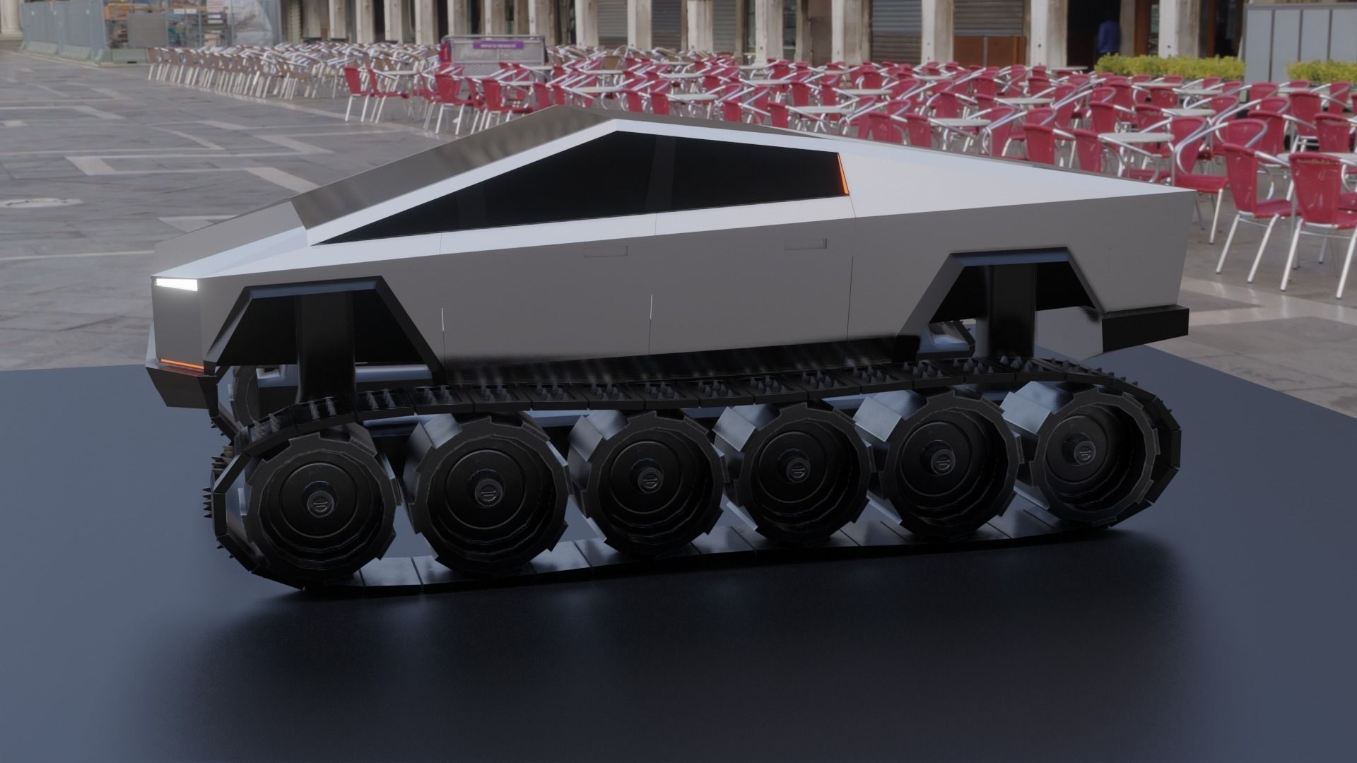 Tesla Cybertruck Low-poly 3D model_2