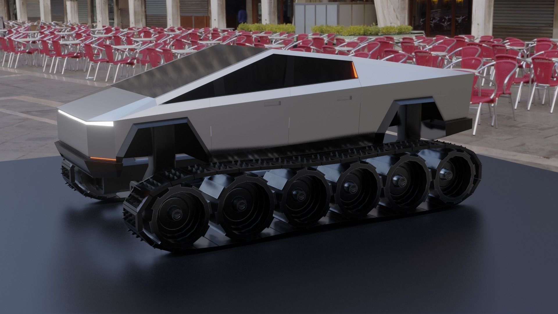 Tesla Cybertruck Low-poly 3D model_1