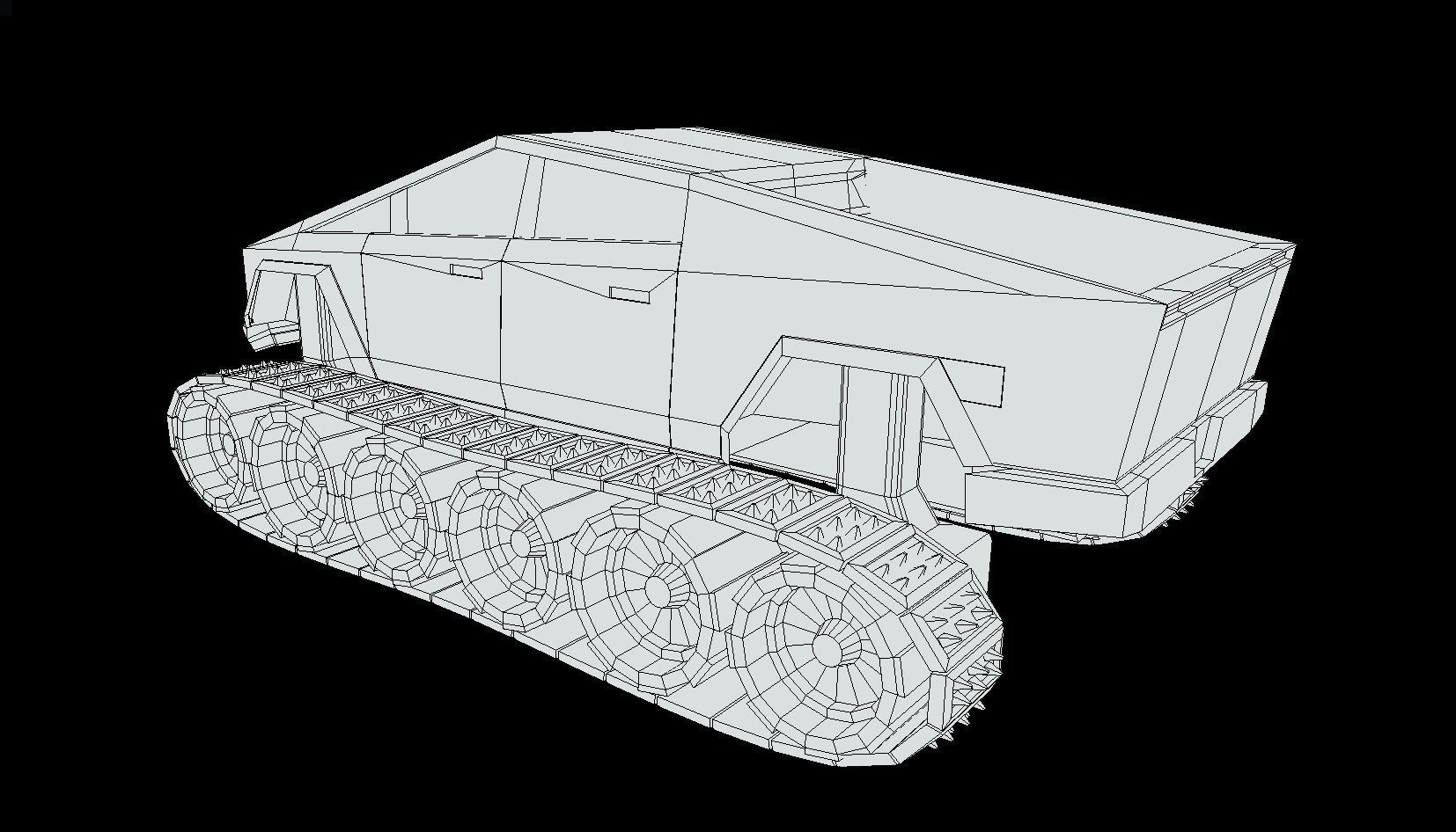 Tesla Cybertruck Low-poly 3D model_25