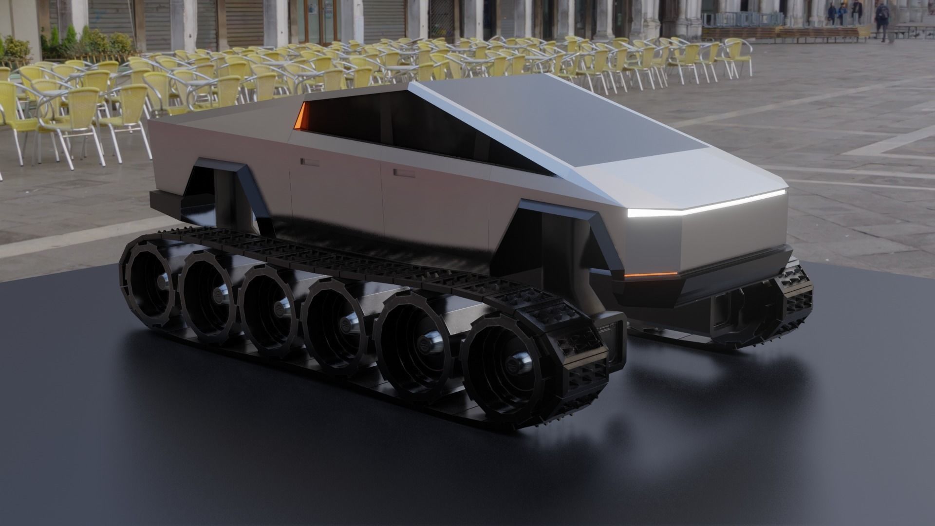 Tesla Cybertruck Low-poly 3D model_16
