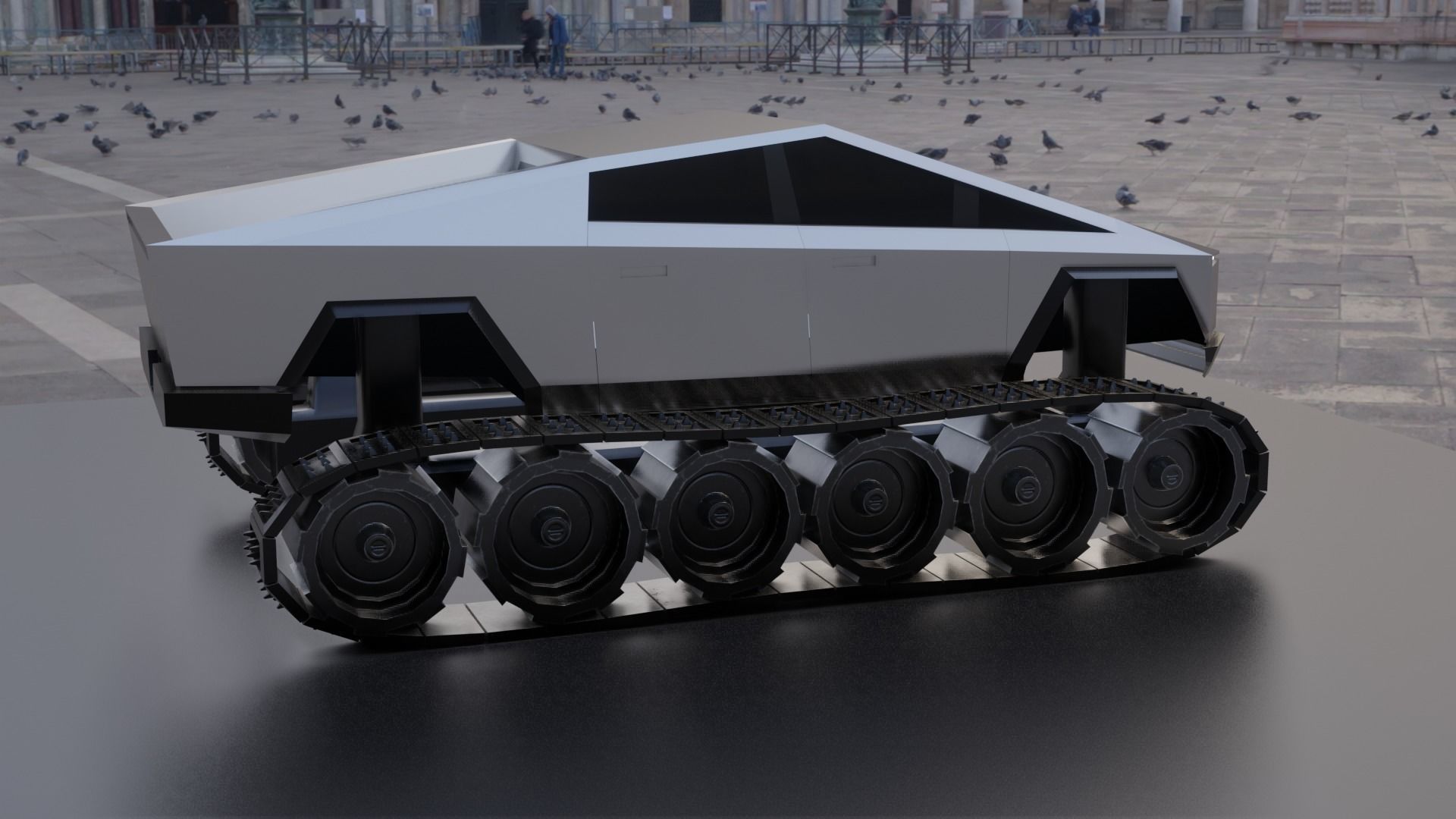 Tesla Cybertruck Low-poly 3D model_13