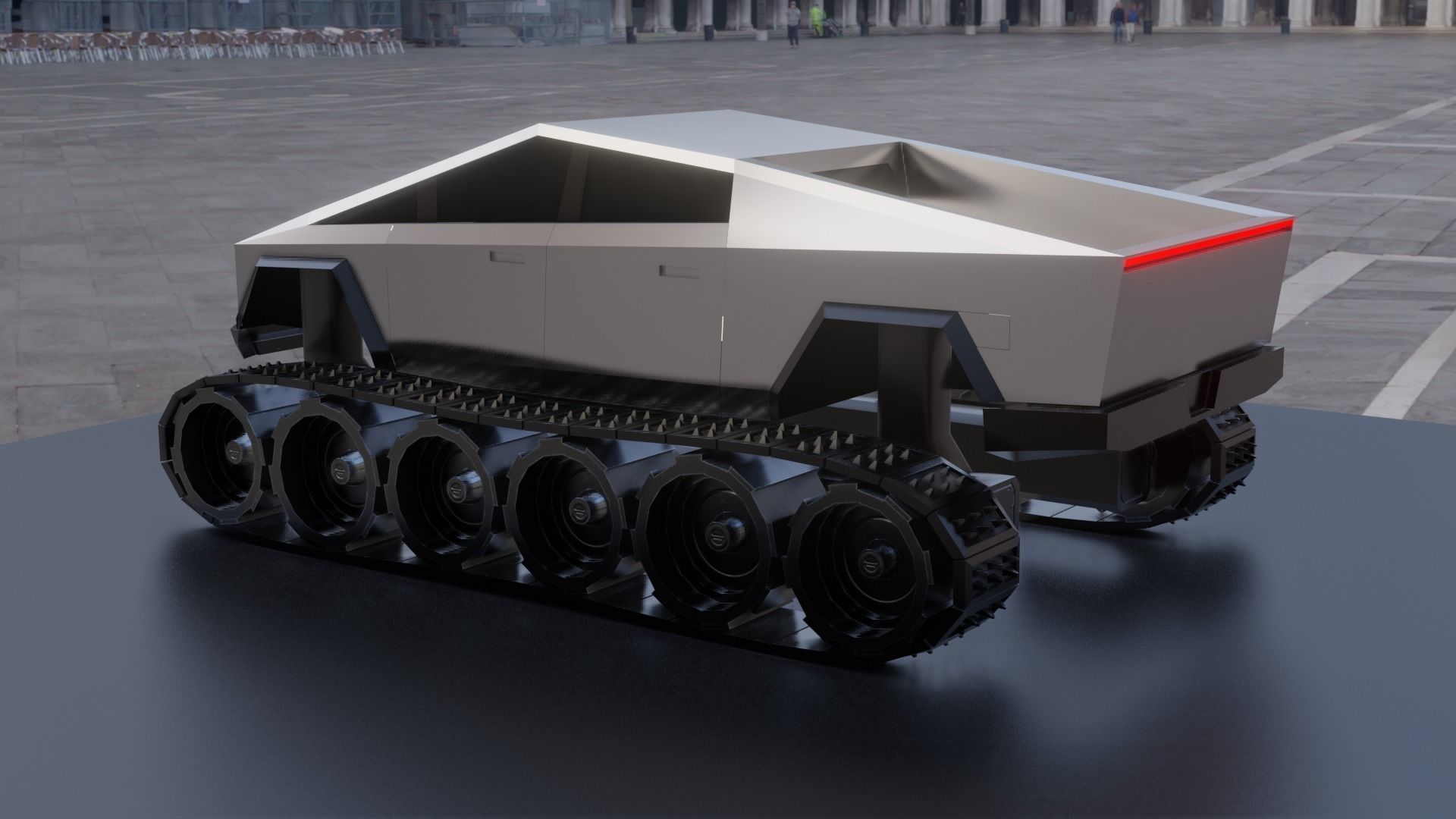 Tesla Cybertruck Low-poly 3D model_5