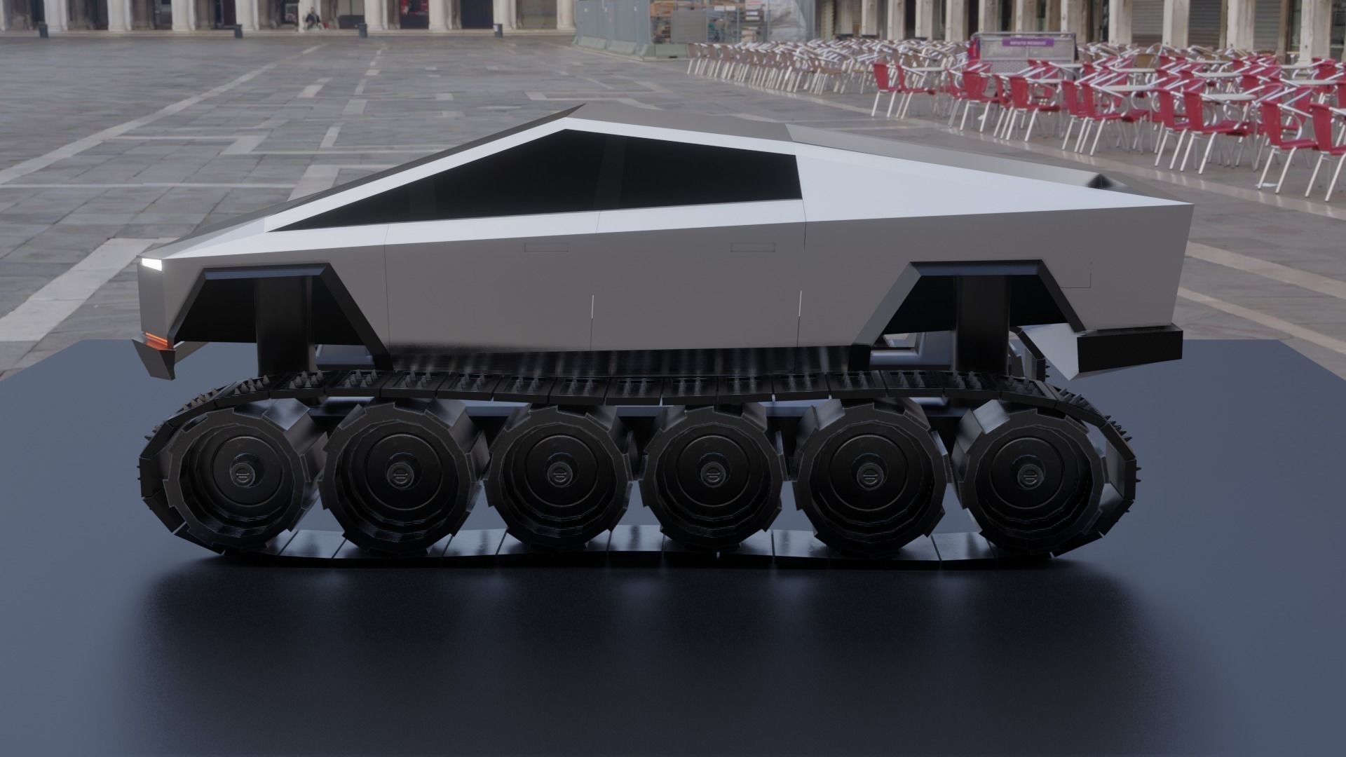 Tesla Cybertruck Low-poly 3D model_3