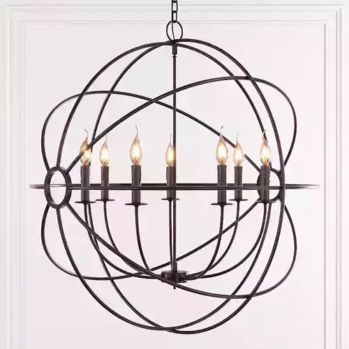 Restoration Hardware FOUCAULTS ORB CHANDELIER 32 Rustic