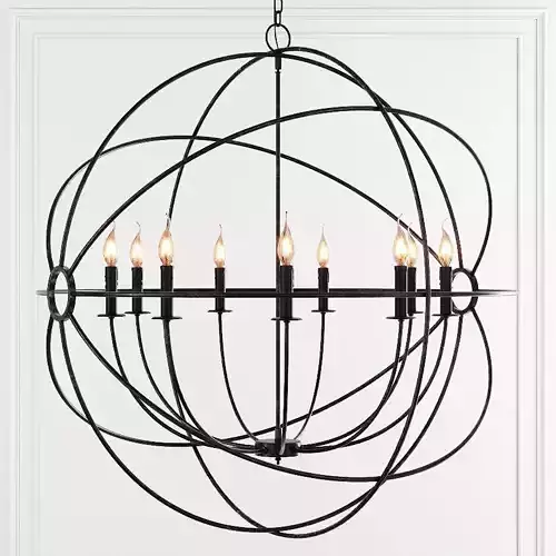 Restoration Hardware FOUCAULTS ORB CHANDELIER 41 Black