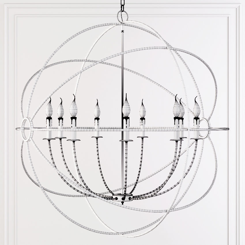 Restoration Hardware FOUCAULTS ORB CHANDELIER 41 Black 3D model_1